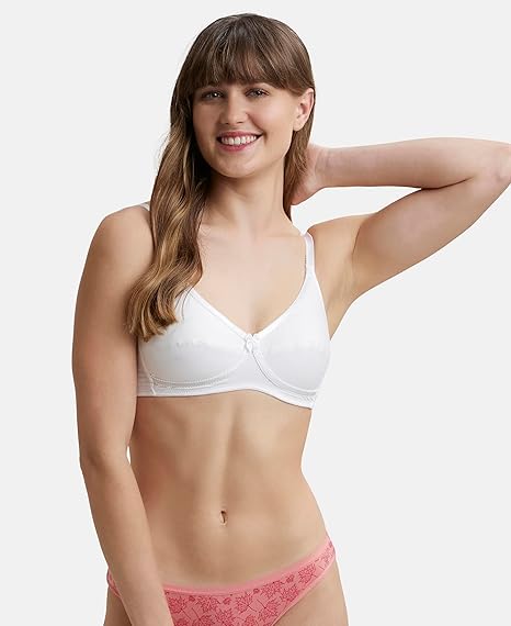 Jockey 1242 Women’s Wirefree Cotton Bra – Medium Coverage Cross-Over Everyday Fit